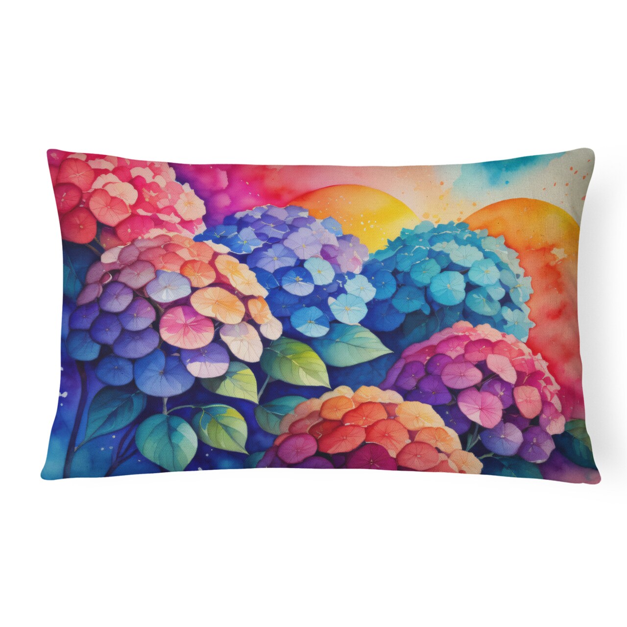 Caroline's Treasures Hydrangeas in Color Fabric Decorative Pillow